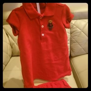 Red Polo dress with bottom infants
